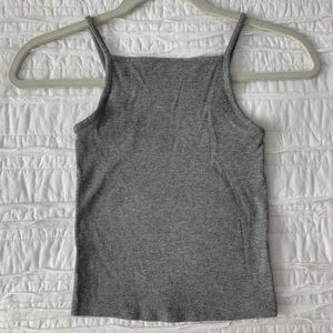 GRAY RIBBED TANK TOP